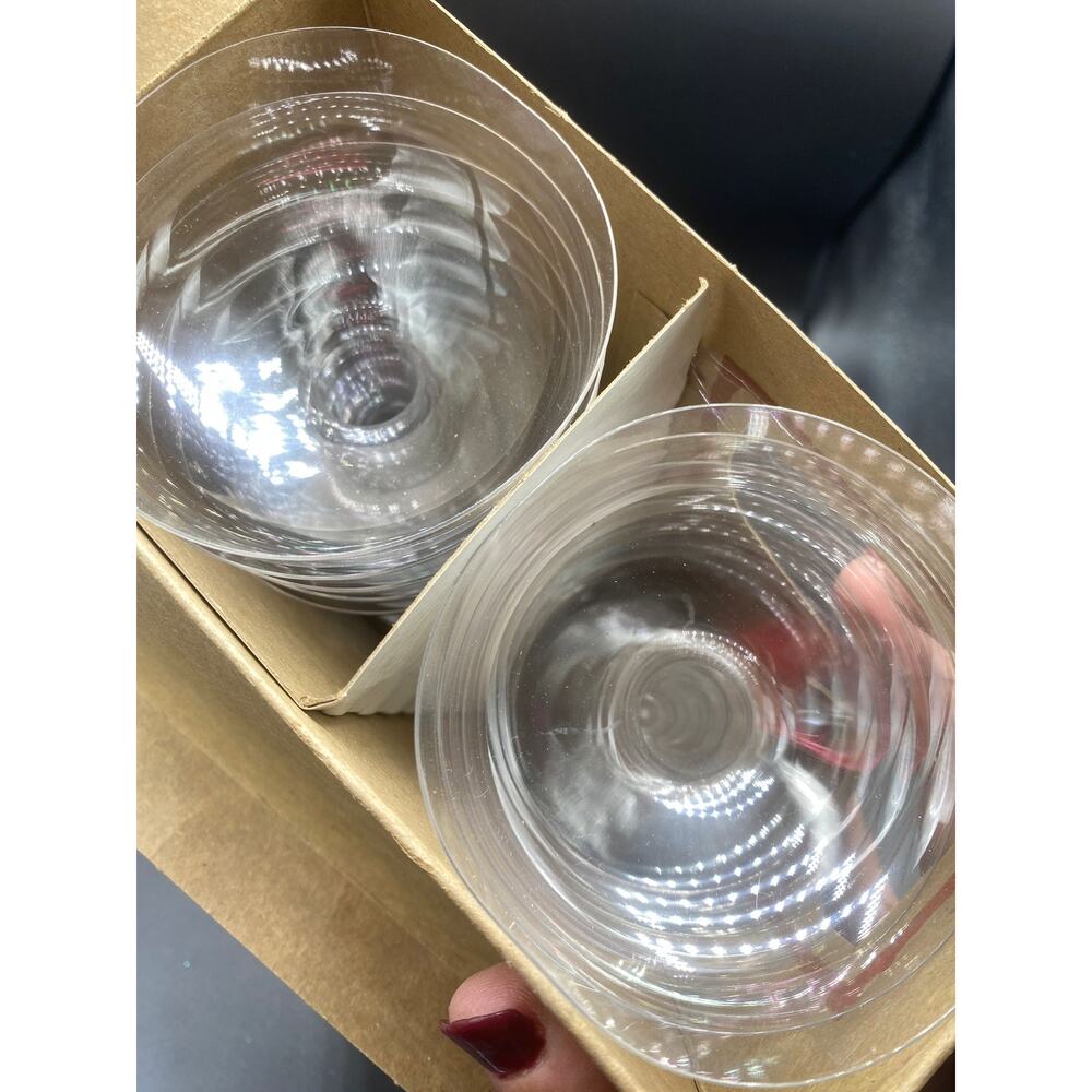 Vintage 1980s Hefty Wine Glasses NIB 10 Glasses Retro Mobil Advertising - Picture 2 of 3